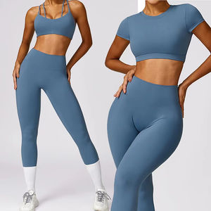 Ensembles de yoga sur mesure de haute qualité pour femmes grandes tailles, respirants, à séchage rapide, hauts, soutiens-gorge et leggings ajustés, personnalisables - Product Image 4