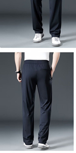 <span class=keywords><strong>Pantalon</strong></span> décontracté en soie glacée, coupe droite, respirant, polyvalent, avec logo personnalisé OEM, protection solaire estivale, coupe ample et ajustée, idéal pour le sport. - Product Image 4