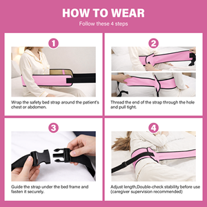 Customized Pink Medical <b>Bed</b> Restraint Belt Elderly Patient Safety Positioning Strap with Adjustable Waist Support - Product Image 6