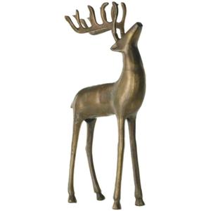 Sculpture de renne de luxe artisanat en métal de qualité supérieure Figurine de cerf doré à la main fournitures de décoration d'événement de mariage - Product Image 4