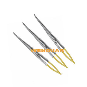 Soporte de aguja Castroviejo quirúrgico y dental fórceps curvos TC 14cm Half Gold Factory Direct Wenquar Custom Pack Instrument - Product Image 4
