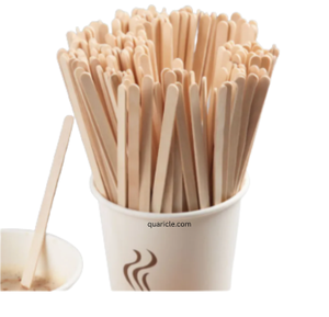 Agitadores de madera de abedul biodegradables Premium de 190mm, vajilla desechable ecológica para bebidas/café compostable para restaurantes caseros - Product Image 1
