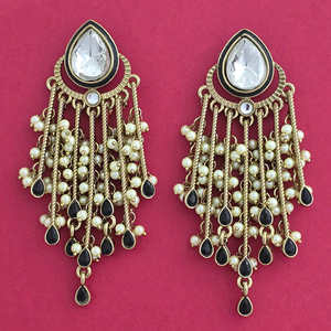 Boucles d'oreilles lustre Indo Western Meenakari fait à la main placage Mehndi bijoux de mode haut de gamme bijoux faits à la main grossistes Inde - Product Image 1