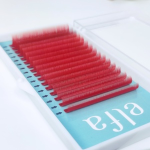 Extensiones de pestañas rizadas CC rojas de 0,15mm de espesor visualmente atractivas D 0,10 Mix 8-15 bandeja de exhibición ordenada para pestañas postizas - Product Image 5