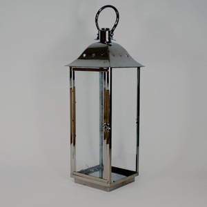 Lanterne à bougie décorative en métal argenté avec verre pour la décoration intérieure Occasions de mariages Lanternes élégantes et élégantes pour les événements - Product Image 1