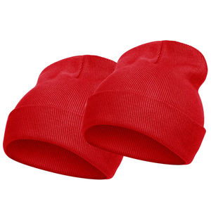 2025 Top Unisex sólido gorros 2 paquetes de sombreros de invierno bordado 3D transpirable impermeable 100% acrílico de alta calidad - Product Image 1