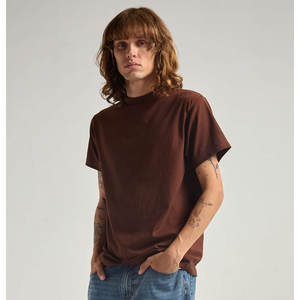 T-shirts Boxy à coupe brute pour hommes, t-shirt à manches courtes et col rond, t-shirt décontracté basique - Product Image 4