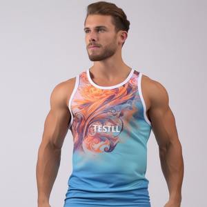 เสื้อกล้ามรัดรูปของผู้ชายเสื้อกล้ามระบายอากาศได้ดีแห้งเร็ว OEM - Product Image 2