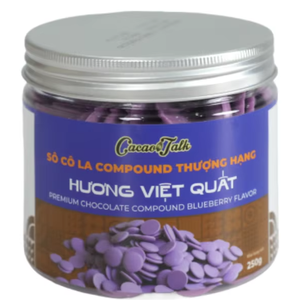 ช็อกโกแลตบลูเบอร์รี่วานิลลาผสม ยี่ห้อเวียดนาม โคโค่ ทอล์ค พรีเมียม แบบเม็ด 1 กิโลกรัม รับผลิตแบบ OEM ขนมเบเกอรี่เนื้อแน่น บรรจุภัณฑ์ตามสั่ง คุณภาพดี - Product Image 1