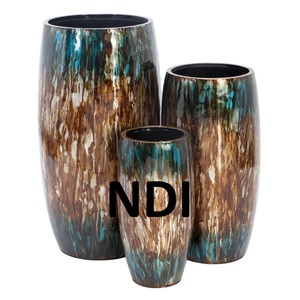 Conjunto de tres diseño único de acabado esmaltado, diseño exclusivo, maceta de flores de Metal para el hogar, Hotel, boda, jardín, decoración usada - Product Image 1