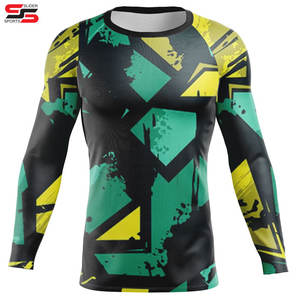 เสื้อแรชการ์ดแบบบีบอัดสำหรับผู้ชายเสื้อแรชการ์ดแขนยาวแบบซับลิเมตสำหรับทุกเพศโลโก้ของคุณเอง - Product Image 4