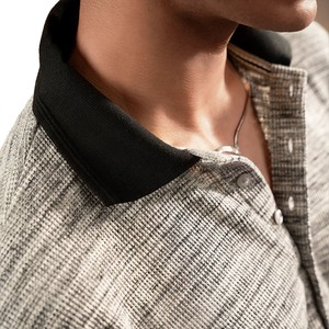 OEM Golf d'été pour polos pour hommes boutonné en tricot gaufré affaires décontracté à manches courtes en gros mode imprimé chemise de sport - Product Image 6