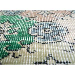 Tapis en laine noué à la main de grande taille vert vintage Pae-2650 à motifs géométriques et abstraits pour salon et couloir - Product Image 3