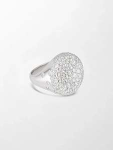 Luxurious Snow Cupped <b>Dome</b> <b>Ring</b> With 167 Round Lab Grown Diamonds 3.62 Carat GH-VS In 14K White Gold Top Selling Product - Product Image 2