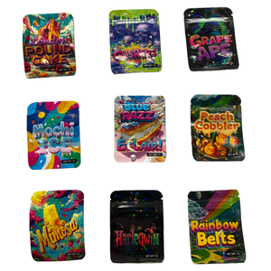 Bolsas de Mylar de 1g 3.5g a Prueba de Niños, Innovadoras, de 7*10 cm, con Cierre Hermético, a Prueba de Olores, con Cierre Ziplock, Impresión en Grabado - Product Image 1