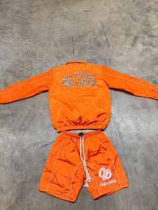 Veste en nylon imperméable personnalisée Ensemble short de survêtement coupe-vent Ensemble short d'été Veste Joggers Ensemble short à capuche léger - Product Image 2