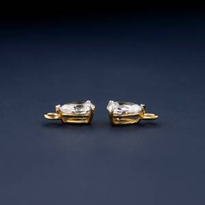 Dernières boucles d'oreilles 1ctw en forme de poire 14k or jaune massif poire laboratoire cultivé diamant Vintage femmes boucles d'oreilles pour la fête de mariage - Product Image 2