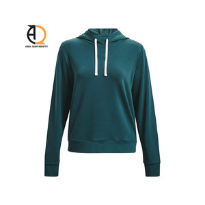 เสื้อมีฮู้ดพิมพ์ลายตัวอักษรแขนยาวผ้าคอตตอนรุ่นไหล่ตก - Product Image 2