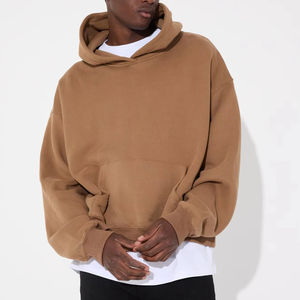 Sudadera con capucha de invierno térmica de gran tamaño para hombre de algodón 100% de la mejor calidad bordado personalizado lavado peso pesado personalizado OEM ODM teñido liso - Product Image 1