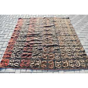 Alfombra turca clásica de área grande, tradicional, marrón, rojo, 6,4x6,1 pies, respaldo de látex de lana, Patchwork para pasillo rectangular para adolescentes, 10mm - Product Image 3