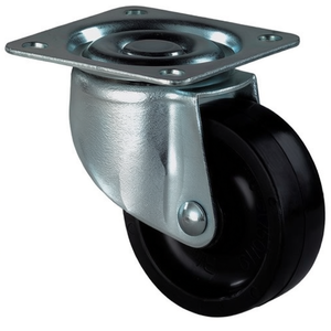 Ruedas Giratorias de Plástico Negro BS ROLLEN para Muebles, Diámetro de Rueda de 50 mm, Capacidad de Carga de 40 kg, Incluye Placa de Montaje - Product Image 3