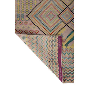 Alfombra Manchaha de Lana y Seda de Bambú Anudada a Mano con Patrón Geométrico Abstracto Multicolor de 10mm, Rectangular, para Pasillo y Uso Doméstico - Les-1556 - Product Image 5