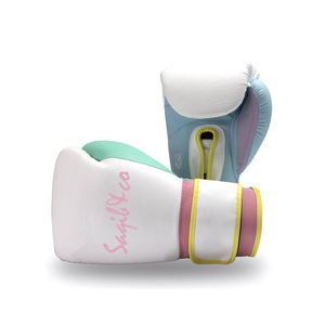 Guantes de Kickboxing de cuero blanco Guantes MMA de alta calidad y guantes de boxeo Muaythai para hombres - Product Image 1