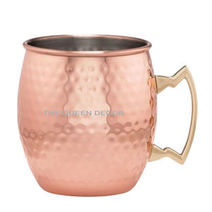 Taza de textura martillada con acabado antiguo de forma redonda de Metal de cobre más vendida, beneficios para la salud, Camping, uso al aire libre - Product Image 5