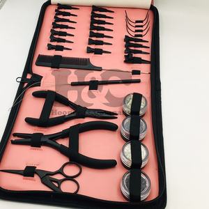 ชุดอุปกรณ์ต่อผมสีชมพูอ่อน HOOPER COMPANY รุ่นใหม่ล่าสุด กรรไกร ที่ติดเทป คีม แหวนสแตนเลสสีดำ สำหรับใช้งานเชิงพาณิชย์ - Product Image 1