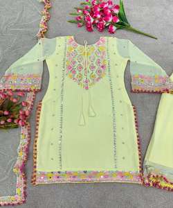 Traje Salwar Kameez Estilo Indio Pakistaní, Listo para Usar, Traje de Algodón para Mujer, Vestidos Elegantes Cosidos - Product Image 6