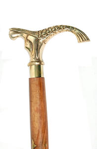 Bastón de madera de diseñador vintage de 36 "con mango de latón decorativo bastón para caminar para hombres y mujeres mayores para senderismo - Product Image 4