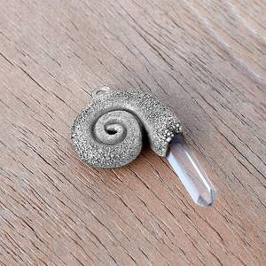 Elegante colgante de serpiente electroformada, collar de piedras preciosas de cristal puntiagudo Natural, regalo de joyería espiritual hecho a mano - Product Image 2