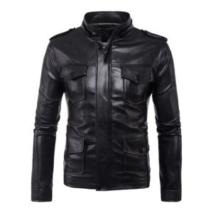 Veste d'hiver bomber en cuir véritable imperméable et coupe-vent pour homme, nouveau design tendance, prix de gros, logo frontal, service OEM de haute qualité - Product Image 1
