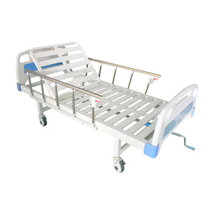เตียงผู้ป่วยแบบหมุนมือเดียว ได้รับการรับรองมาตรฐาน CE ISO สำหรับโรงพยาบาลและการพยาบาล - Product Image 3