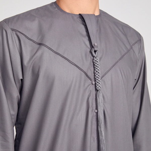 Thobe Emiratí Premium de Color Sólido, Ropa Tradicional Árabe de Lujo, Elegante Jubba, Algodón Transpirable, Atuendo Islámico Vintage Plus - Product Image 2