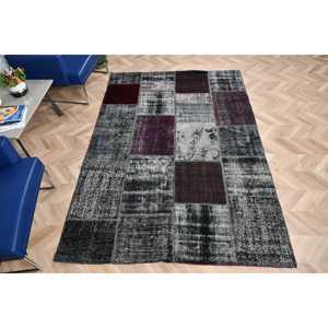 Alfombra Turca Vintage Grande de 5.3x7.7 pies (161x235 cm), Alfombra con Borde Negro - Product Image 5