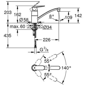 สำหรับ Grohe EH EH EH EH eurosmart C 1/2นิ้วแบน Ala CHR สำหรับเครื่องผสมในครัว Grohe - Product Image 5