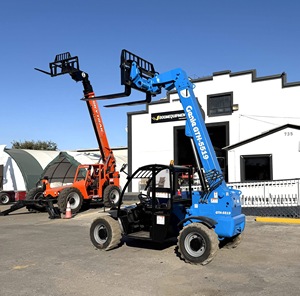 Genie GTH-5519 Rough Terrain Telehandler 4X4 <b>Gasoline</b> Powered With Hydraulic Side Shifter And Three Stage Mast - Product Image 1