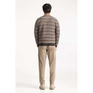 เสื้อคาร์ดิแกนคอกลมลายเรขาคณิตสำหรับผู้ชาย ผ้าฝ้าย 100% เสื้อฮู้ดสำหรับฤดูใบไม้ร่วง พิมพ์ลายตัวอักษรและตกแต่ง - Product Image 4