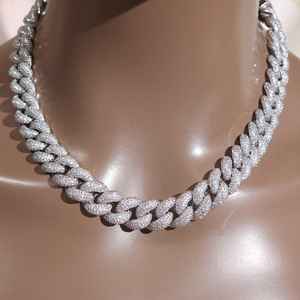 Collar de Cadena Cubana Miami Iced Out con Diamantes de Moissanita, Plata 925, Joyería Fina, Estilo Hip Hop, Moderno, para Fiesta de Raperos, para Hombres - Product Image 2