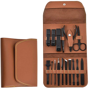 Professional Durable Stainless Steel Nail Grooming Kit Manicure <b>Pedicure</b> <b>Set</b> with Leather Case Custom Logo Private Label - Product Image 1