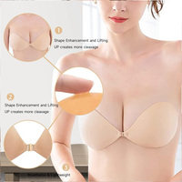 Vente en gros Été Respirant Sans Couture Sans Bretelles Silicone Coupe Poitrine Patch Brosse Avant Invisible Intime Bande Perlé Techniques