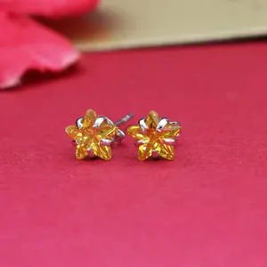 925 <b>Silver</b> Citrine <b>Stud</b> Earrings for Women Fashionable Gemstone Jewelry - Product Image 4
