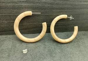 Pendientes Artesanales de Moda, Material de Madera Natural, Clásicos para Mujer, para Aniversario o Uso Diario, Opción de Logotipo Personalizado - Product Image 3