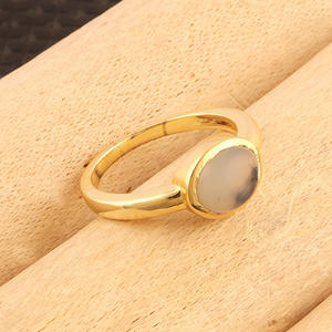 ล่าสุดการออกแบบที่หรูหราแหวน5X7มิลลิเมตรลูกแพร์รูปร่างธรรมชาติสีขาวน้ำตาล Druzy แหวนอินเทรนด์ปรับชุบทองแหวนเครื่องประดับแฟชั่น - Product Image 4