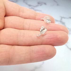 Pendientes de tuerca redondos de plata esterlina-Hallazgos de pendientes de poste de 11 MM - Product Image 5