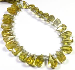 Cuentas Sueltas de Cuarzo Miel Natural, Corte en Forma de Lágrima Facetado, Irregular, 10-13 mm, Hilo de 8 Pulgadas, Grado Superior para la Fabricación de Joyas - Product Image 4