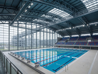 Structure en acier Q355B pour hall de piscine intérieure à grande portée, conception Tekla 3D