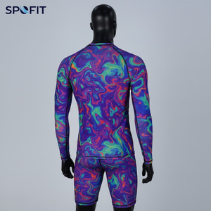 Maillot de compression à manches longues personnalisé par sublimation pour MMA, BJJ, grappling, avec ensemble de rashguards de Jiu Jitsu - Product Image 3