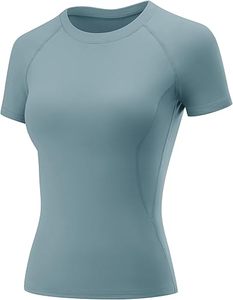Camisetas Deportivas de Manga Corta para Mujer, Camisetas de Yoga y Gimnasio con Cuello Redondo, de Secado Rápido - Product Image 5